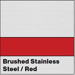 Brushed Stainless Steel/Red Metalgraph Plus 1/16IN - Rowmark Metalgraph Plus